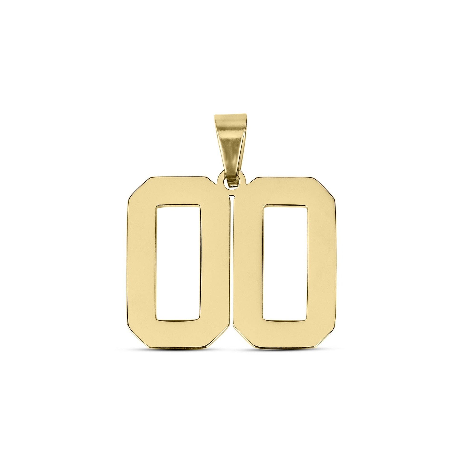 18K Gold Sport Number Pendant