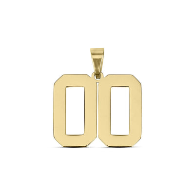 18K Gold Sport Number Pendant