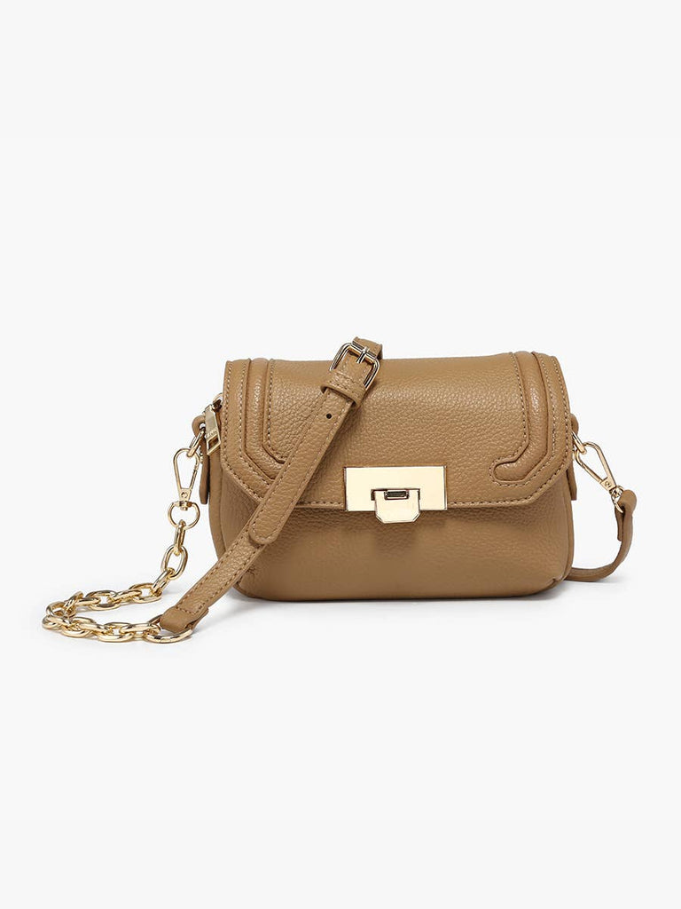 Casablanca Detailed Snap Crossbody: Taupe