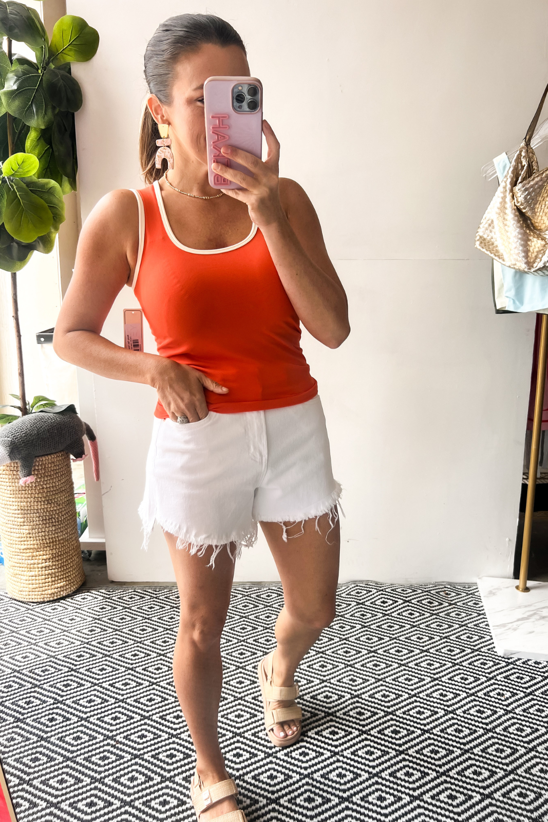 Becky Two Tone tank - Orange