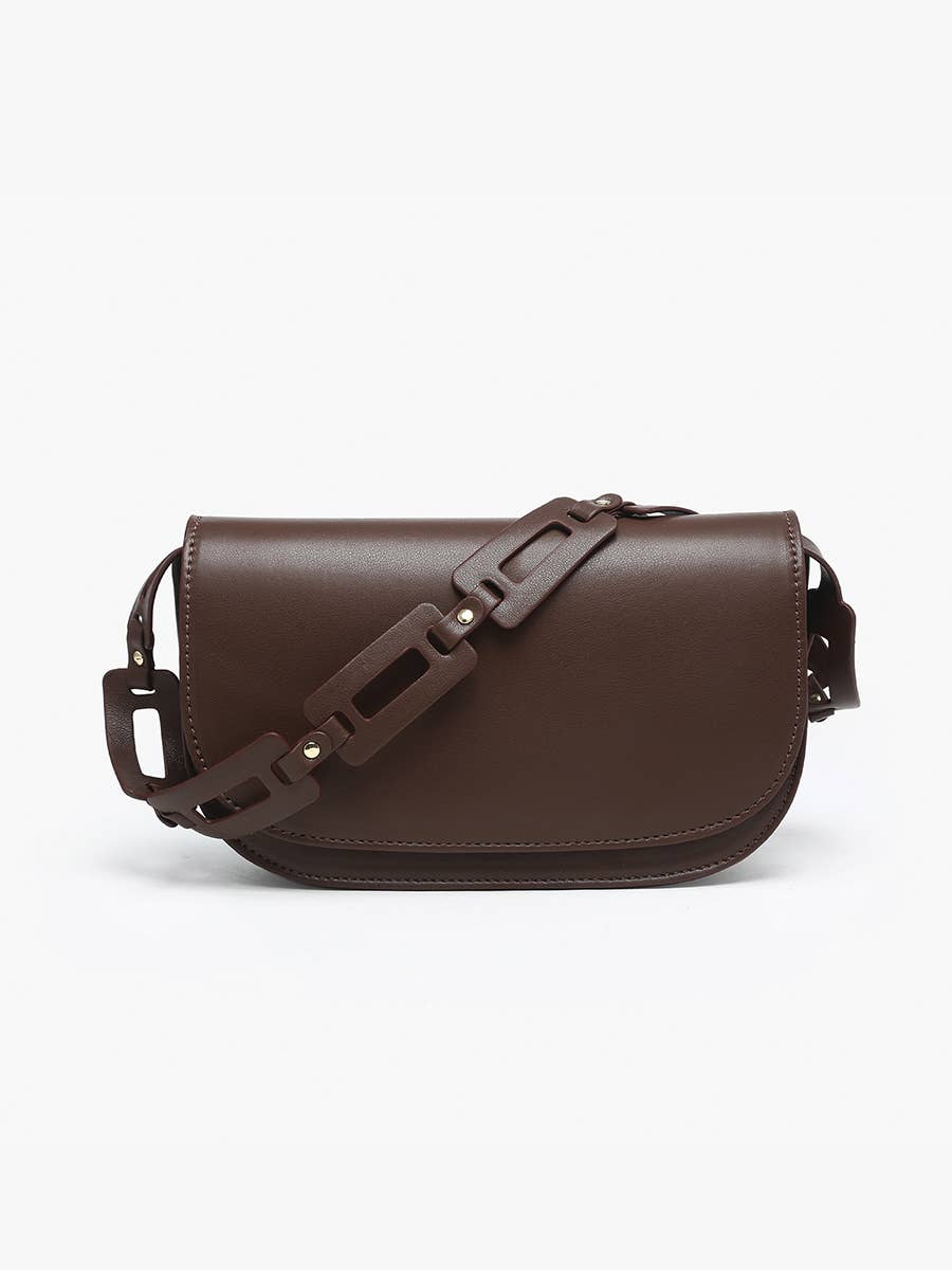 Tripoli Chain Link Shoulder Bag: Brown