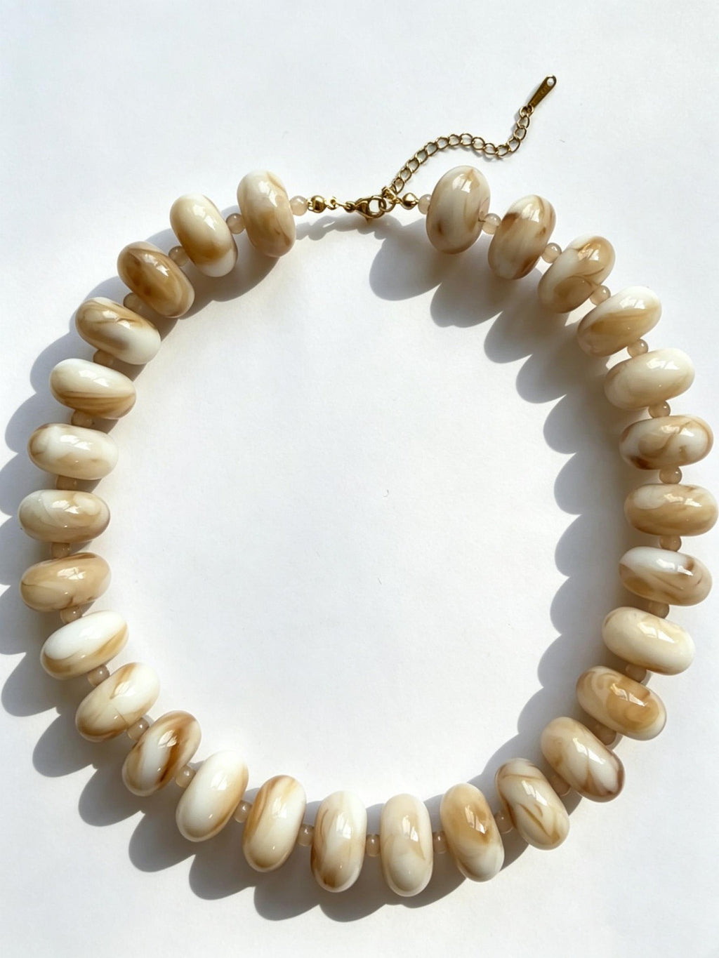 Chunky Boho Necklace- Cream