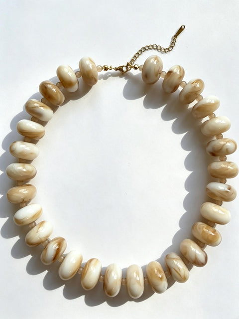 Chunky Boho Necklace- Cream