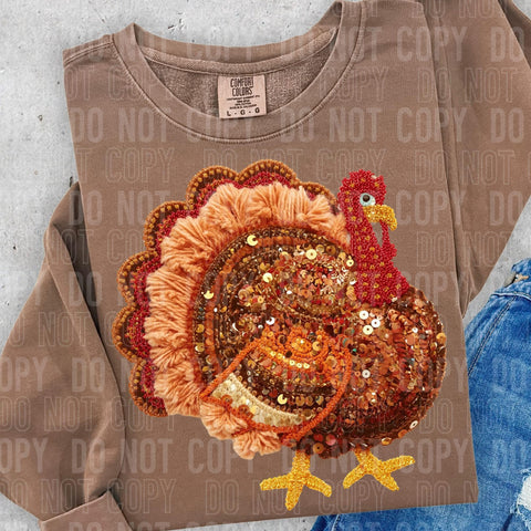 Faux Sequin Turkey Comfort Colors