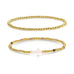 Cross Beaded Bracelet Charm Set: White