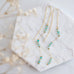 Square Gemstone Threader Earrings: Tourmaline