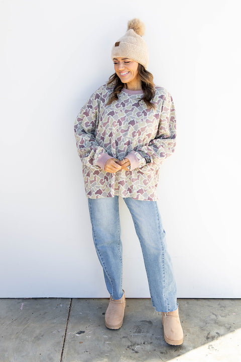 Lulumac Waffle Knit Pullover - Camo