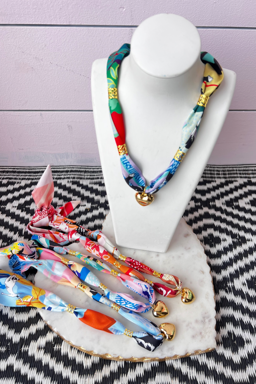 Wild Dog Scarf + Charm Necklace
