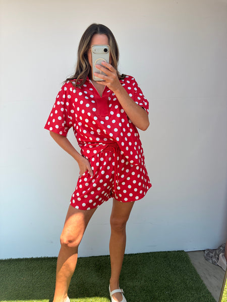 Morgan's Dotted Set - Red/Ivory