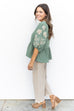 Perfectly Puffed Top- Basil Green