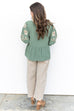 Perfectly Puffed Top- Basil Green