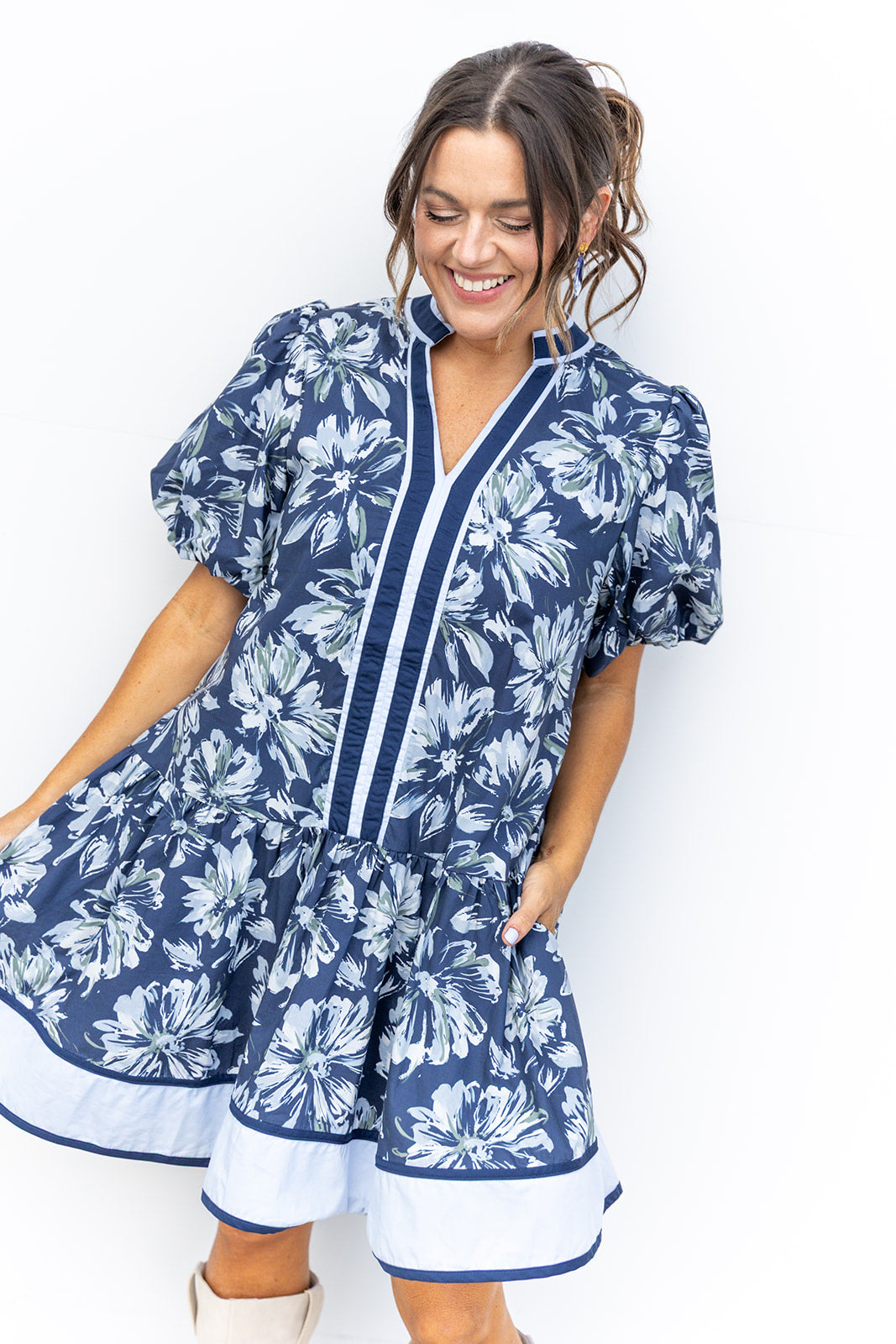 Dark Blooms- Navy