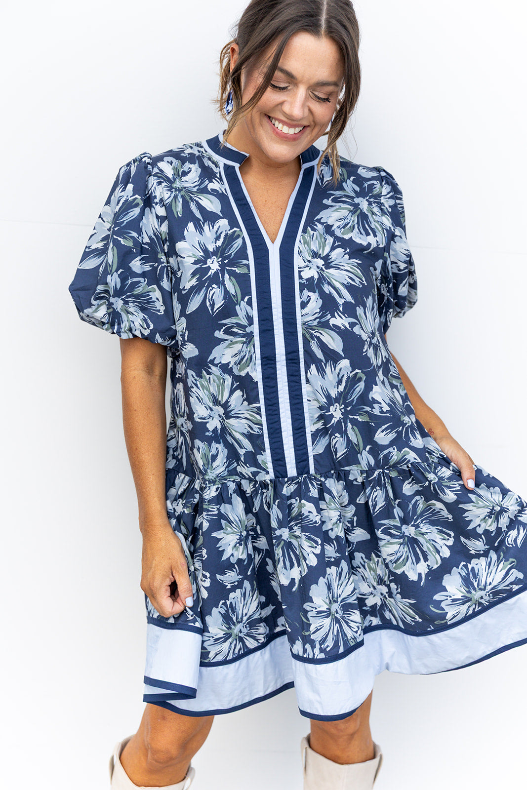 Dark Blooms- Navy