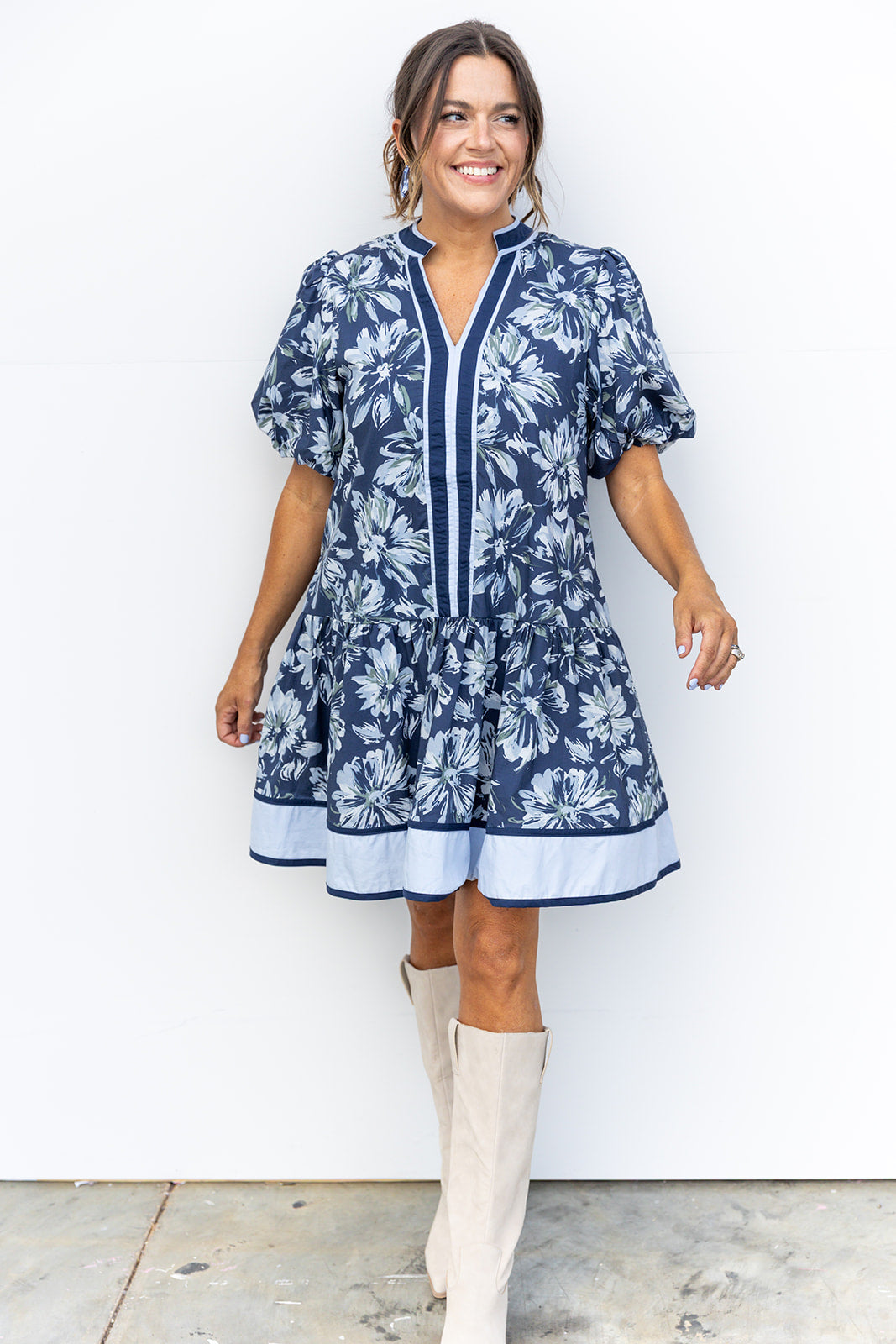 Dark Blooms- Navy
