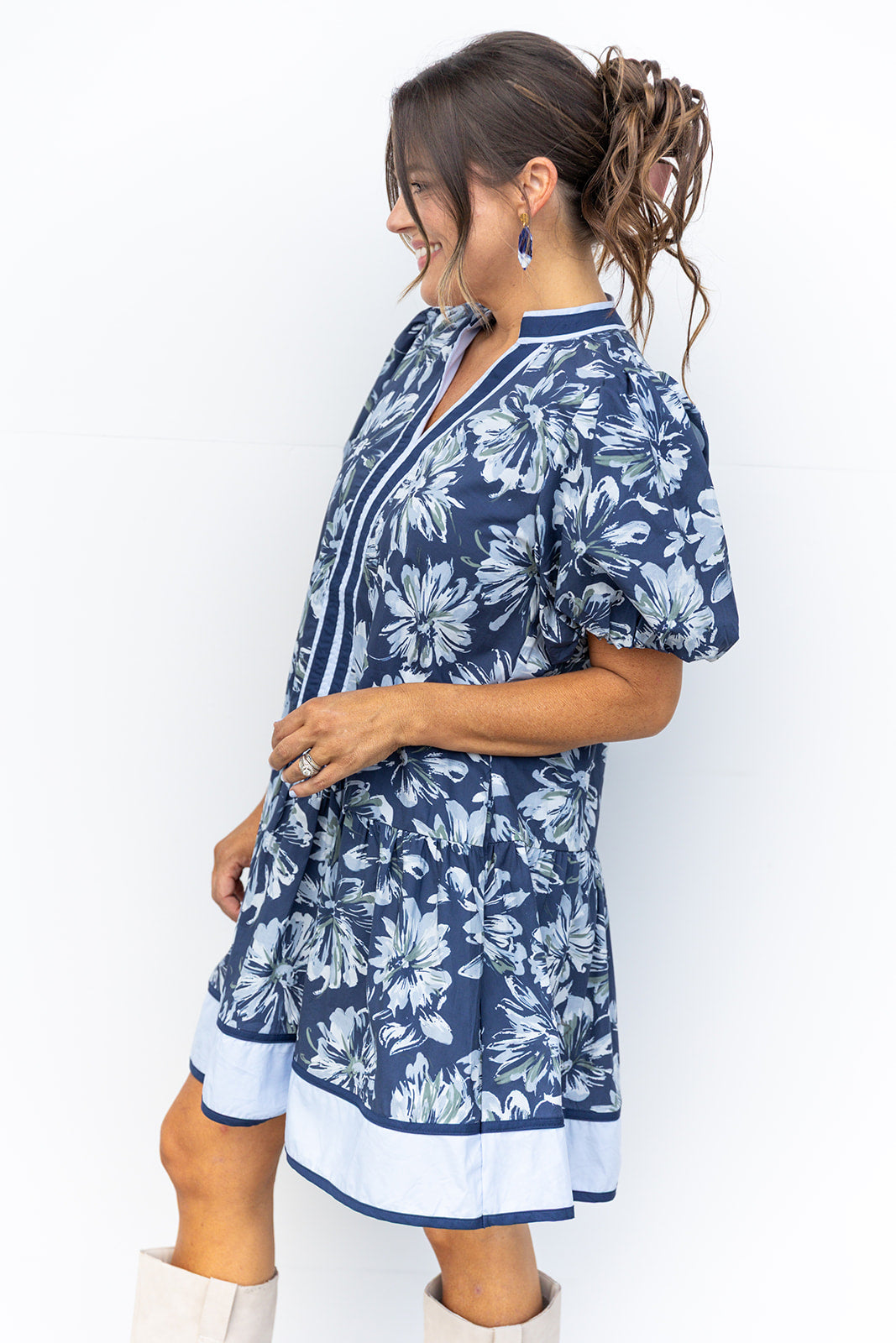 Dark Blooms- Navy