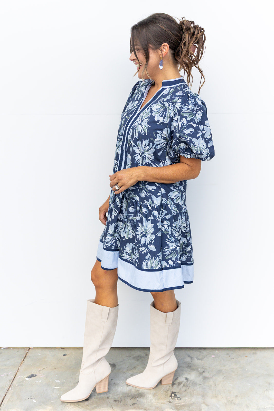 Dark Blooms- Navy