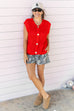 In the knit of time Vest - Red