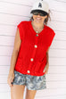 In the knit of time Vest - Red