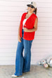 In the knit of time Vest - Red