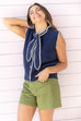 Up all night Top - Navy