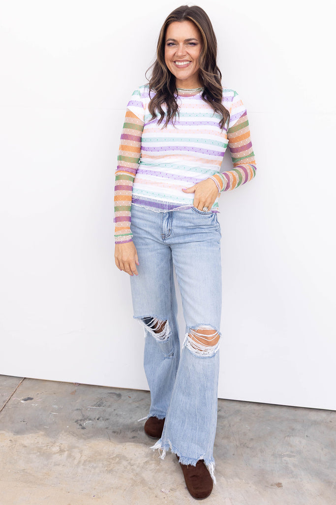 Lucky Girl Mesh Top - Multi