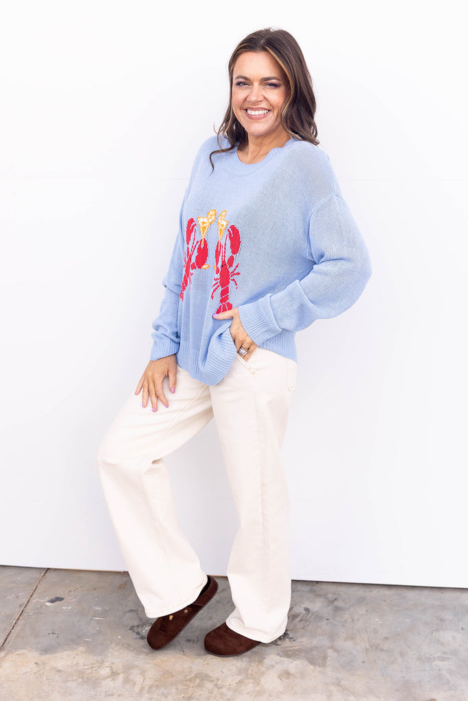Crawdad Cutie Sweater - LT. Blue