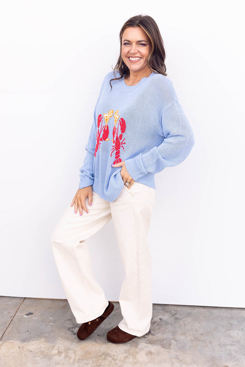 Crawdad Cutie Sweater - LT. Blue