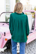 Noel Nights Satin Top- Hunter Green