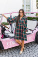 Merry Tartan Mini Dress - Green