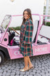 Merry Tartan Mini Dress - Green