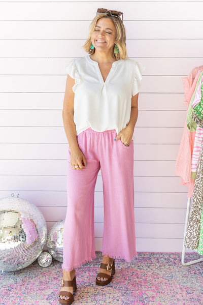 Just Relax Cropped Pants - Mauve