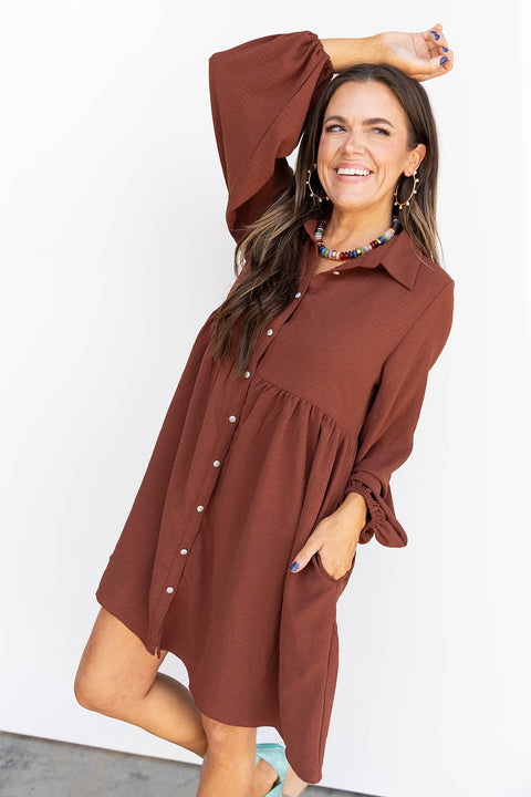 Mistletoe Moment Dress- Brown
