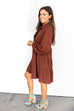 Mistletoe Moment Dress- Brown