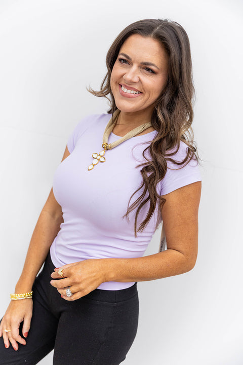 Kenzie Crewneck Short Sleeve-Lavender