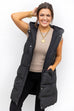 City Dreams Longlong Puffer Vest - Black