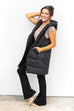 City Dreams Longlong Puffer Vest - Black