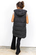 City Dreams Longlong Puffer Vest - Black