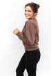 Off Duty Crop Crewneck - Brown