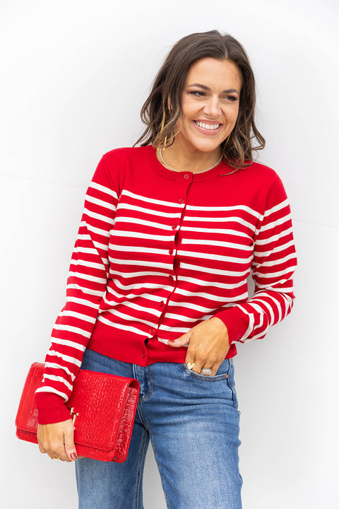 Nantucket Stripe Cardigan