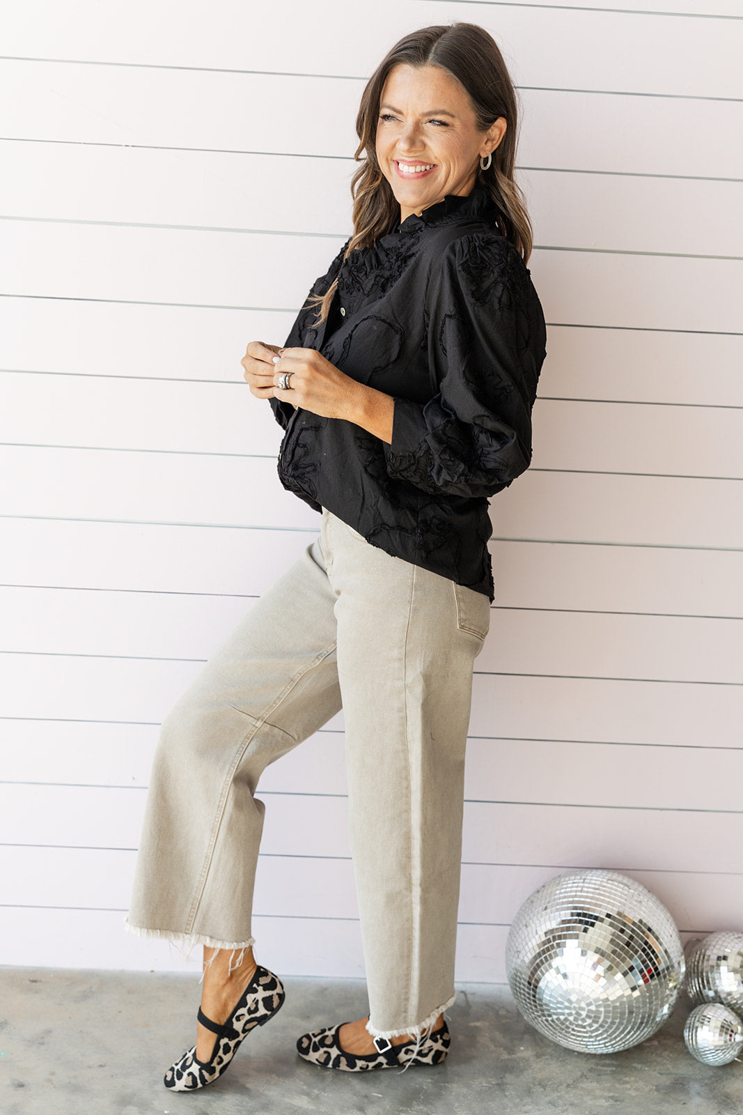 Poppy Petals Blouse - Black