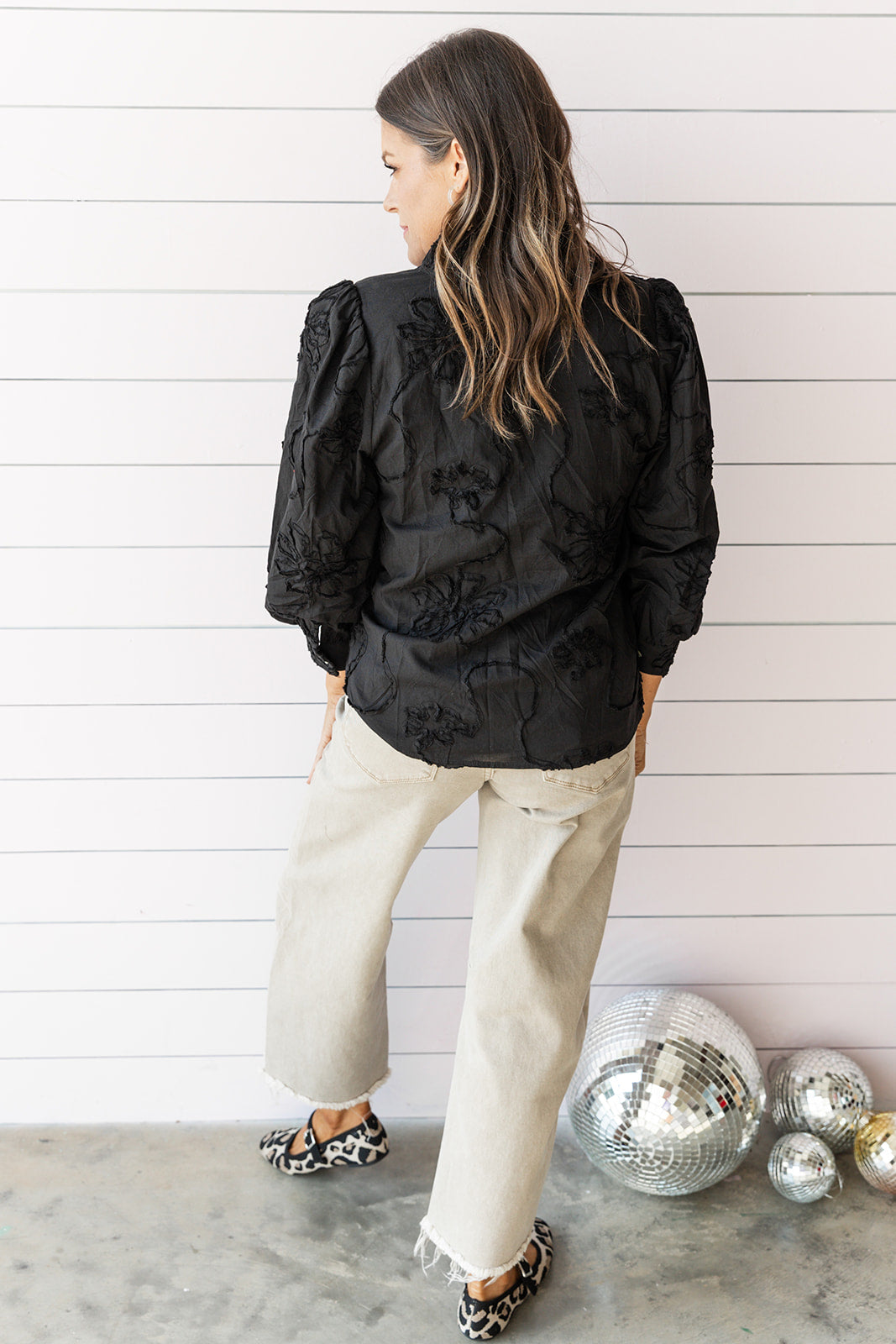 Poppy Petals Blouse - Black