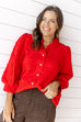 Poppy Petals Blouse - Red