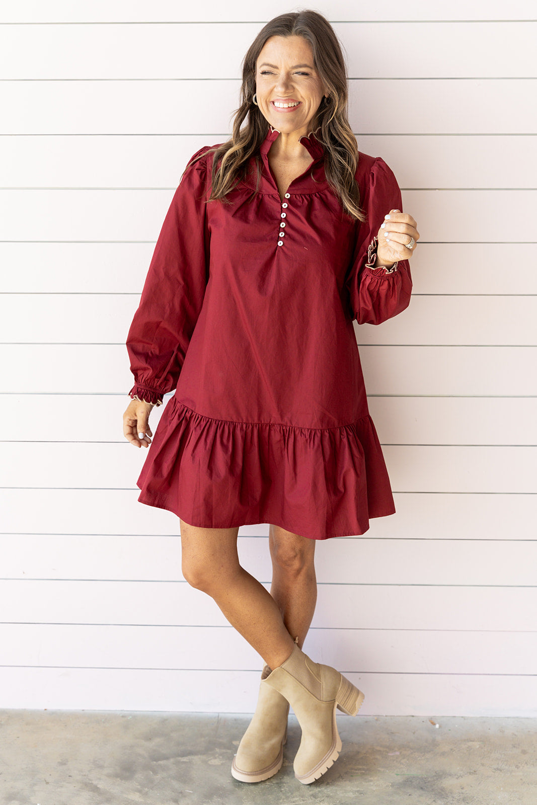 Ruffled up Right - Burgundy