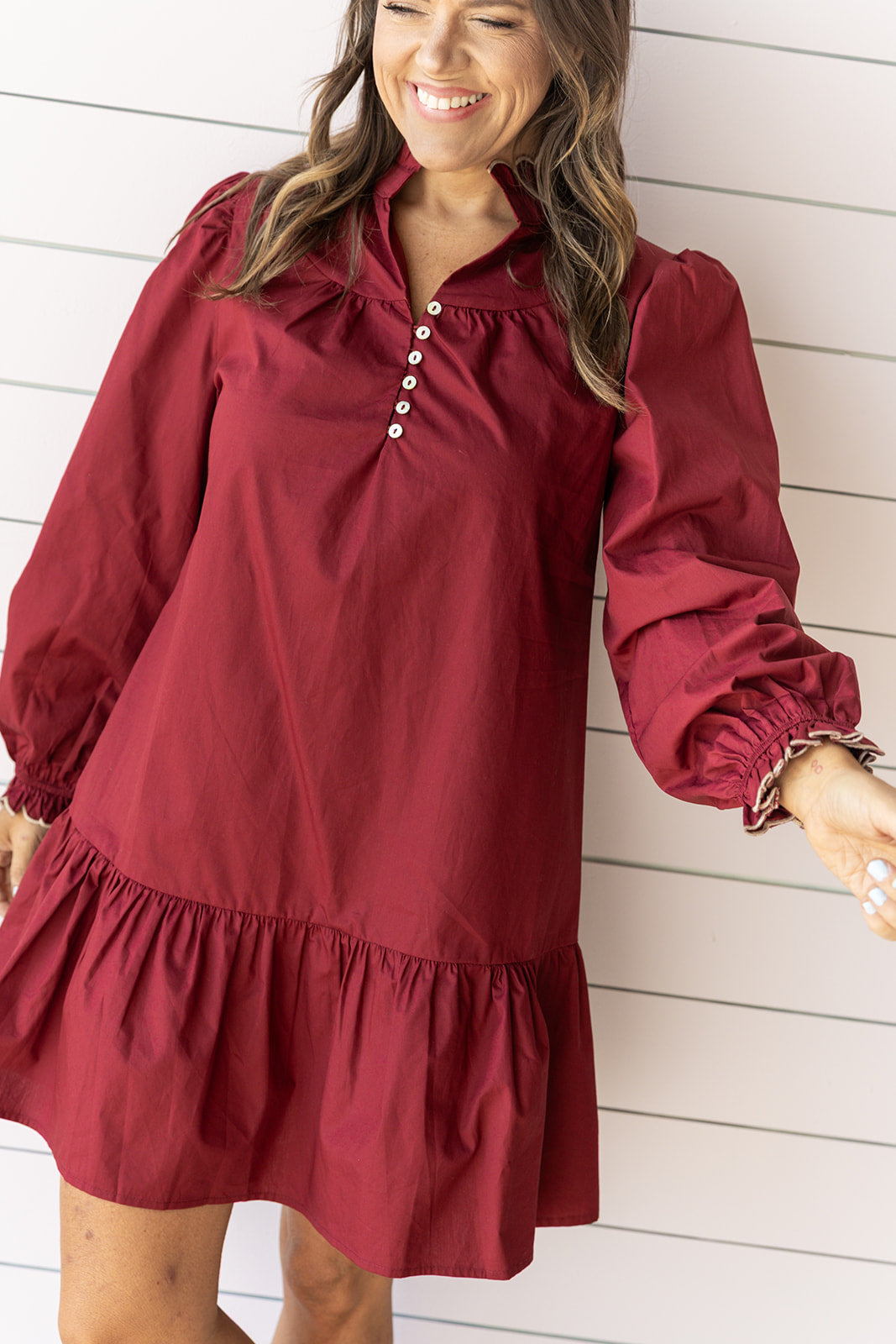 Ruffled up Right - Burgundy