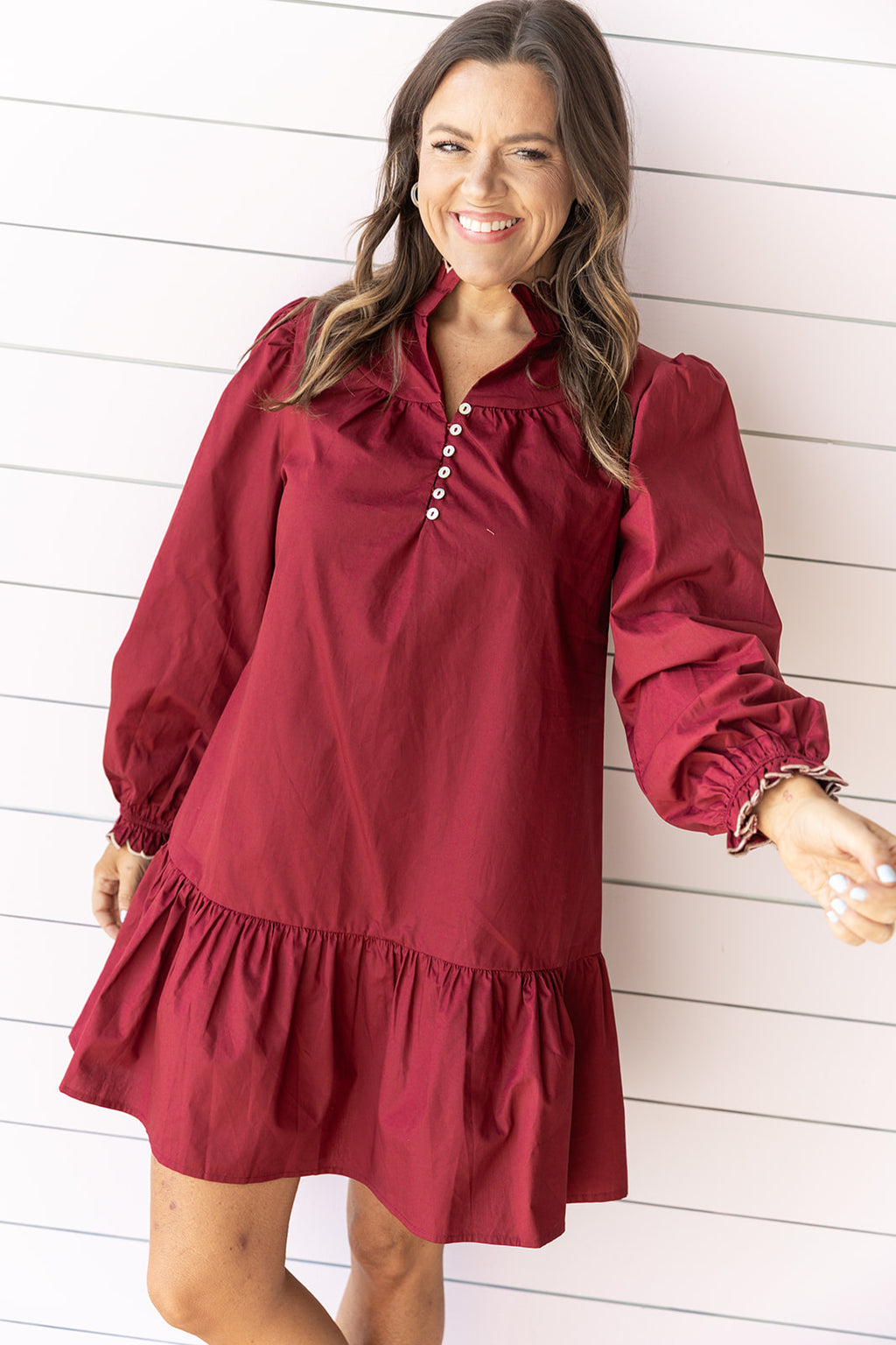 Ruffled up Right - Burgundy