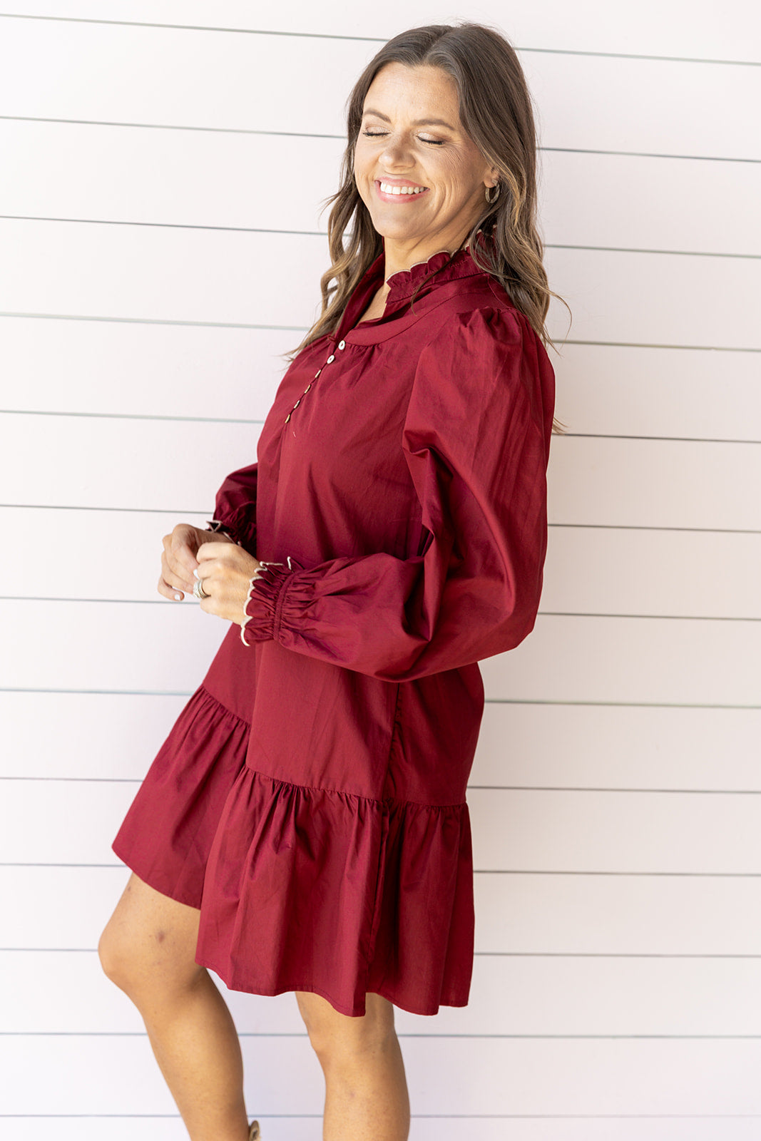 Ruffled up Right - Burgundy