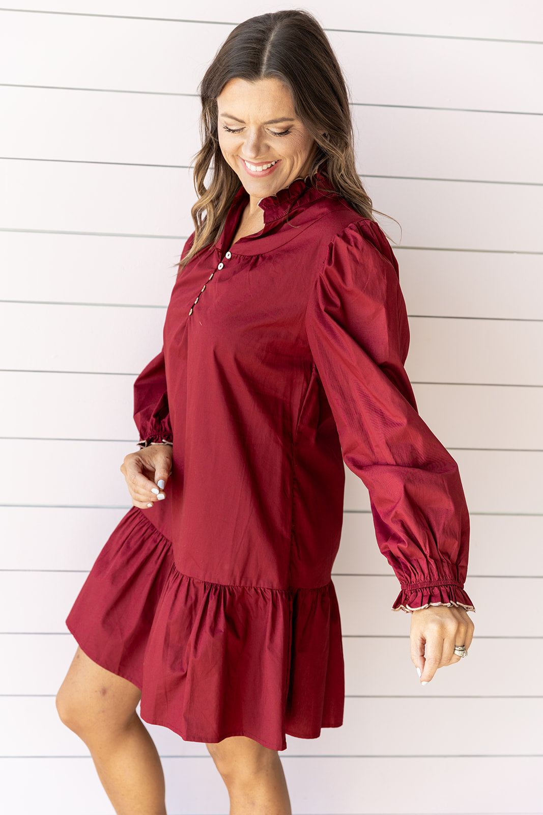 Ruffled up Right - Burgundy