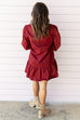 Ruffled up Right Dress- Burgundy