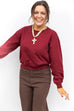 Off Duty Crop Crewneck - Burgundy