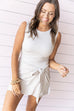 Gone for Gingham Wrap Dress - Beige